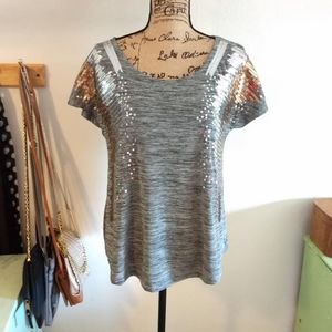 Charlotte Russe Small Silver Sequin Holiday Tunic